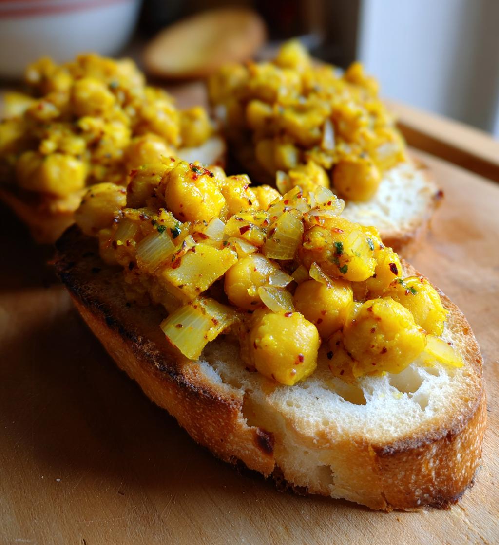 Trini Doubles (Curried Chickpeas on Bara Bread) - detail 1